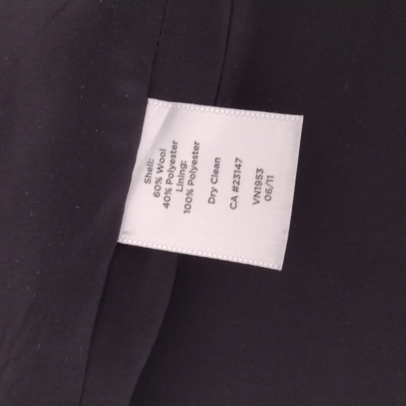 Talbots Black Wool Blend 4 Button Blazer Style Overcoat Size 8 - Picture 7 of 11